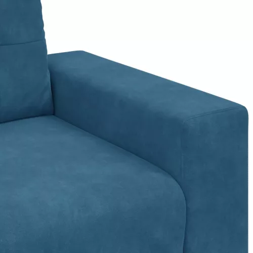 Kék bársony loveseat kanapé 140 cm