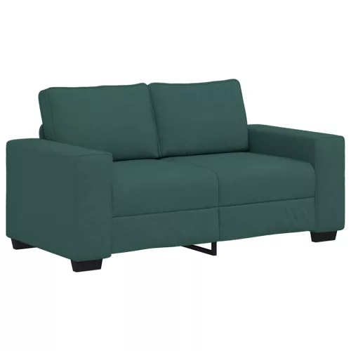 Kétszemélyes sötétzöld szövet kanapé 120 cm