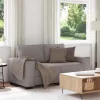 Kétszemélyes fekete szövetkanapé 120 cm