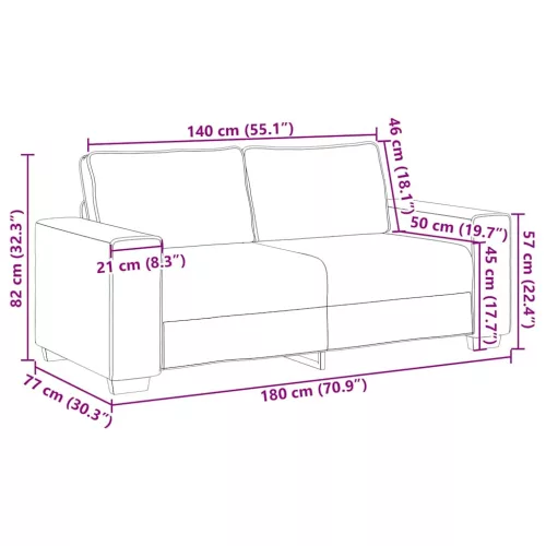 Kétszemélyes sötétszürke szövetkanapé 140 cm