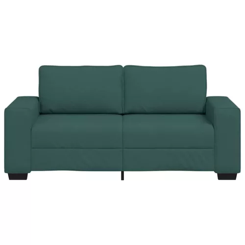 Kétszemélyes sötétzöld szövet kanapé 140 cm
