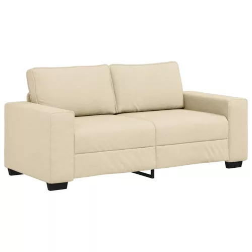 Kétszemélyes krémszínű szövetkanapé 140 cm