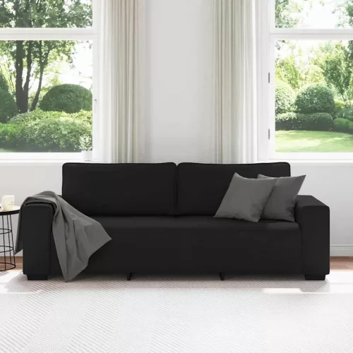 3 személyes fekete szövetkanapé 180 cm