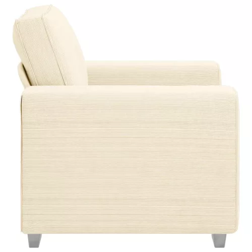 Krémszínű kordbársony szövet kanapéfotel 60 cm