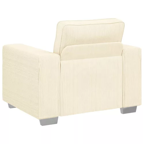Krémszínű kordbársony szövet kanapéfotel 60 cm