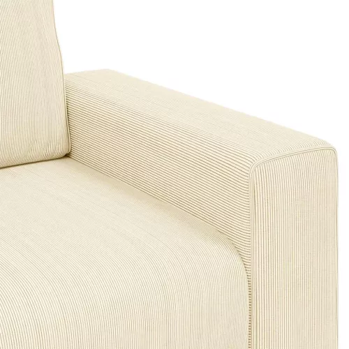 Krémszínű kordbársony szövet kanapéfotel 60 cm