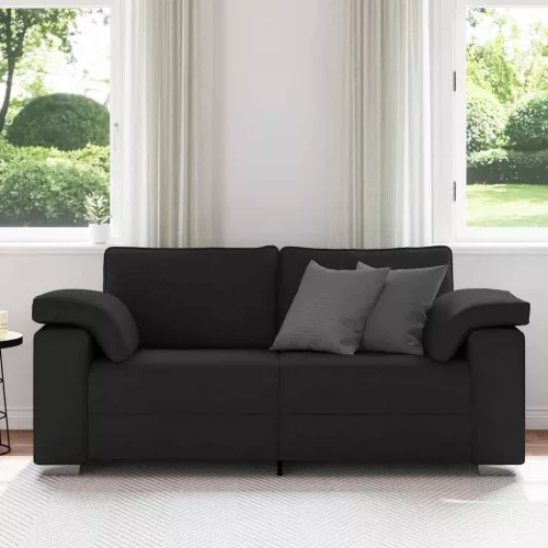 Kanapé párnával Fekete 180 x 77 x 82 cm szövet