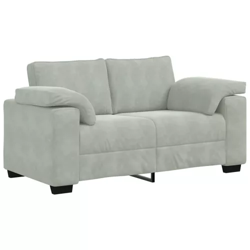 Világosszürke bársony loveseat kanapé 120 cm