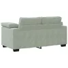 Világosszürke bársony loveseat kanapé 120 cm