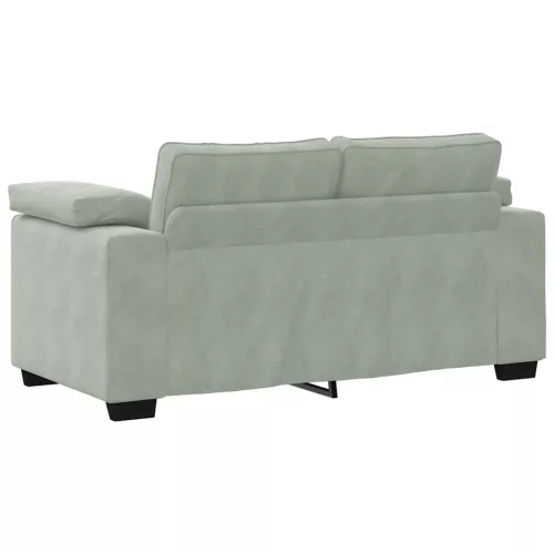 Világosszürke bársony loveseat kanapé 120 cm