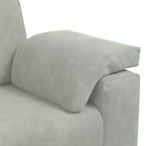 Világosszürke bársony loveseat kanapé 120 cm