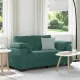 Sötétzöld bársony loveseat kanapé 120 cm