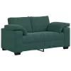 Sötétzöld bársony loveseat kanapé 120 cm