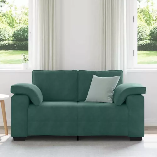 Sötétzöld bársony loveseat kanapé 120 cm