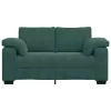 Sötétzöld bársony loveseat kanapé 120 cm