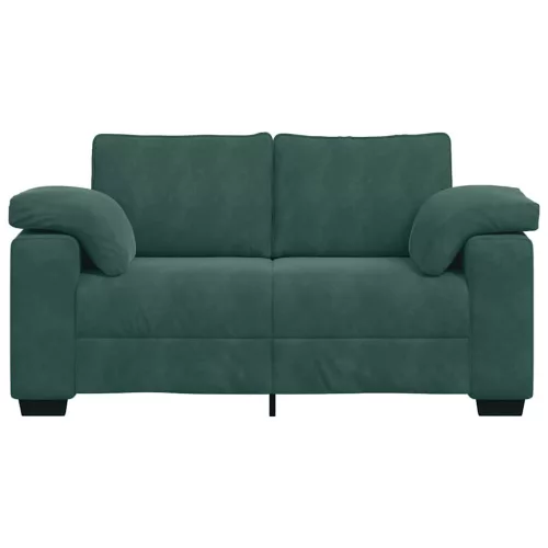 Sötétzöld bársony loveseat kanapé 120 cm