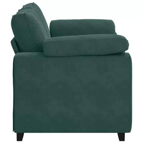 Sötétzöld bársony loveseat kanapé 120 cm