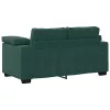Sötétzöld bársony loveseat kanapé 120 cm