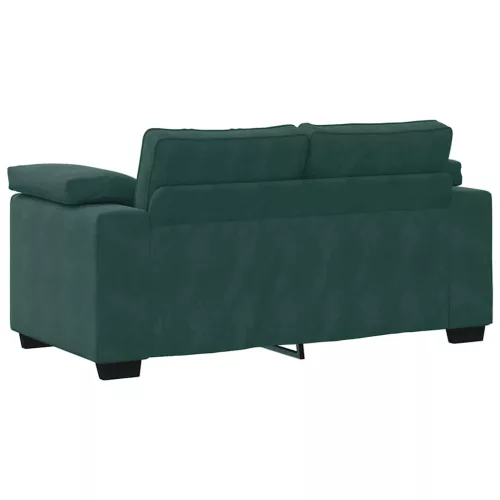 Sötétzöld bársony loveseat kanapé 120 cm