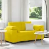 Sárga bársony loveseat kanapé 120 cm