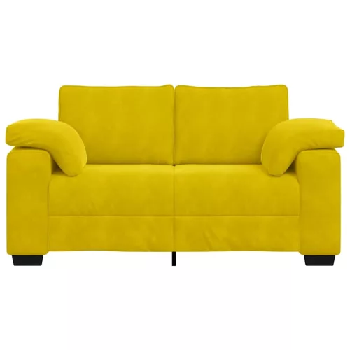 Sárga bársony loveseat kanapé 120 cm