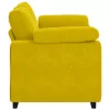 Sárga bársony loveseat kanapé 120 cm