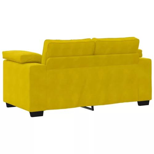 Sárga bársony loveseat kanapé 120 cm