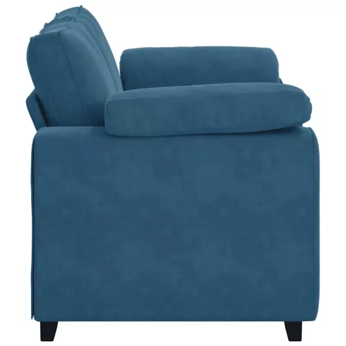 Kék bársony loveseat kanapé 120 cm