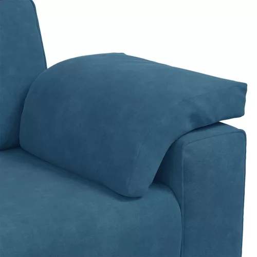 Kék bársony loveseat kanapé 120 cm