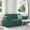 Sötétzöld bársony loveseat kanapé 140 cm