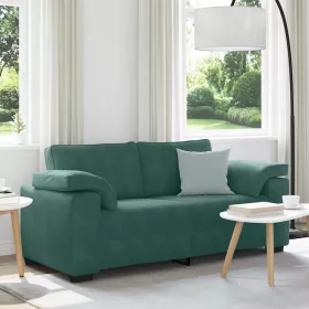 Sötétzöld bársony loveseat kanapé 140 cm