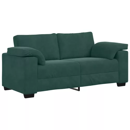 Sötétzöld bársony loveseat kanapé 140 cm