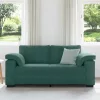 Sötétzöld bársony loveseat kanapé 140 cm