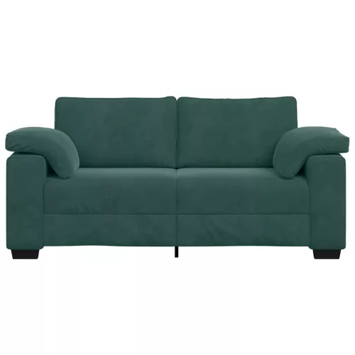 Sötétzöld bársony loveseat kanapé 140 cm