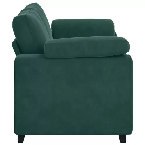 Sötétzöld bársony loveseat kanapé 140 cm