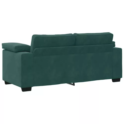 Sötétzöld bársony loveseat kanapé 140 cm