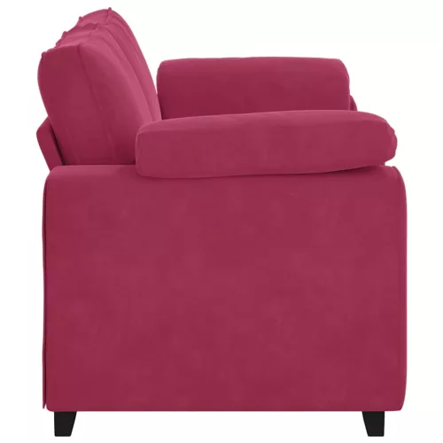 Bordó bársony loveseat kanapé 140 cm