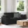 Fekete bársony loveseat kanapé 140 cm