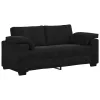 Fekete bársony loveseat kanapé 140 cm