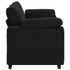 Fekete bársony loveseat kanapé 140 cm