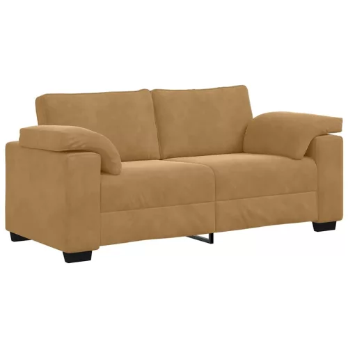 Barna bársony loveseat kanapé 140 cm