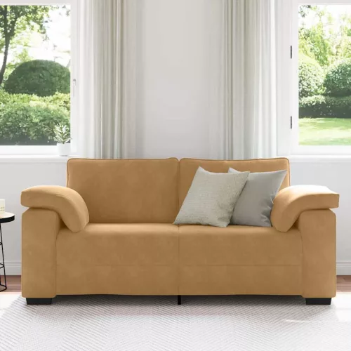 Barna bársony loveseat kanapé 140 cm