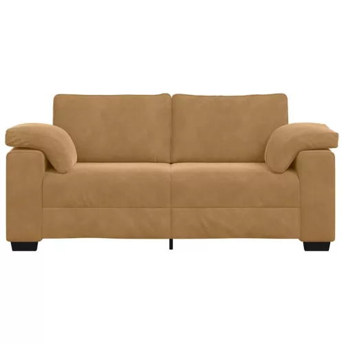 Barna bársony loveseat kanapé 140 cm