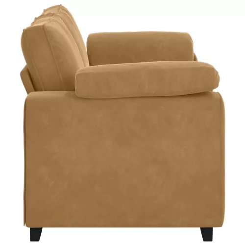 Barna bársony loveseat kanapé 140 cm