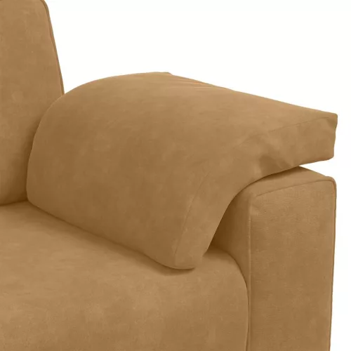 Barna bársony loveseat kanapé 140 cm