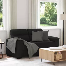 Kétszemélyes fekete szövetkanapé 120 cm