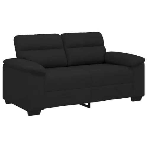 Kétszemélyes fekete szövetkanapé 120 cm