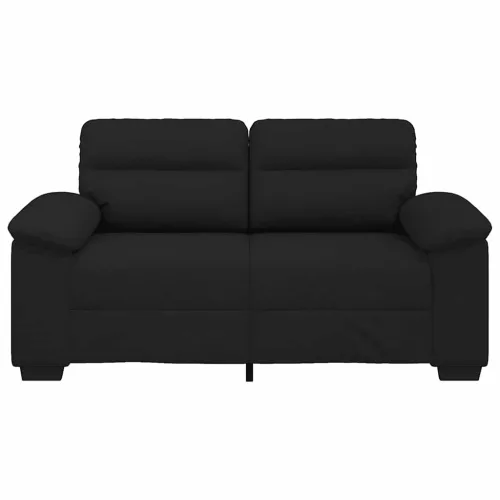 Kétszemélyes fekete szövetkanapé 120 cm