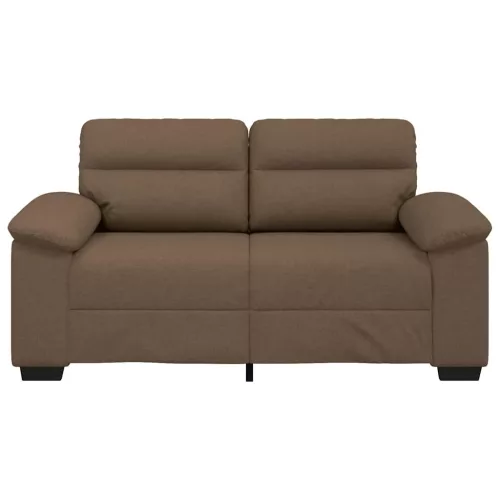 Kétszemélyes barna szövetkanapé 120 cm