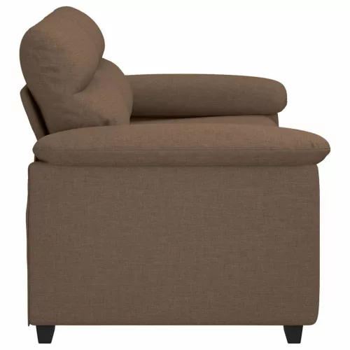 Kétszemélyes barna szövetkanapé 120 cm